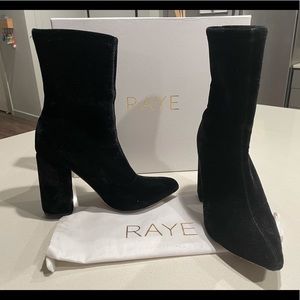 Raye black velvet boots size 5.5